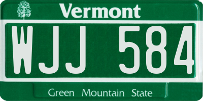 VT license plate WJJ584
