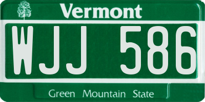 VT license plate WJJ586