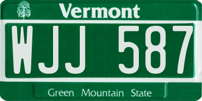 VT license plate WJJ587