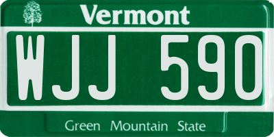 VT license plate WJJ590