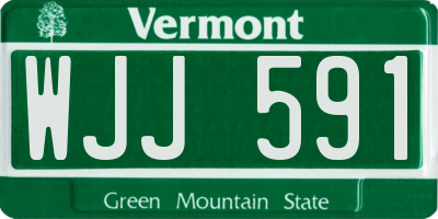 VT license plate WJJ591