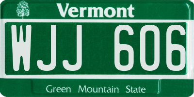 VT license plate WJJ606
