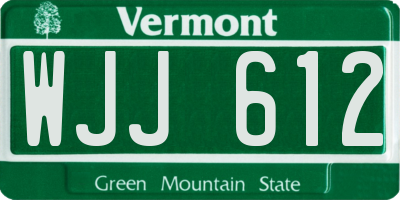 VT license plate WJJ612