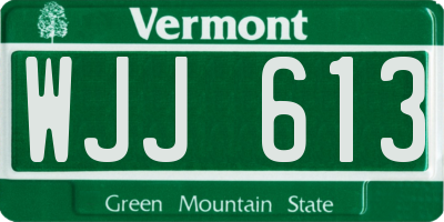 VT license plate WJJ613