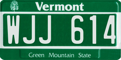 VT license plate WJJ614