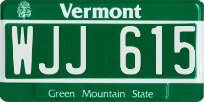 VT license plate WJJ615
