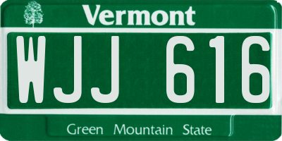 VT license plate WJJ616