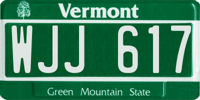 VT license plate WJJ617