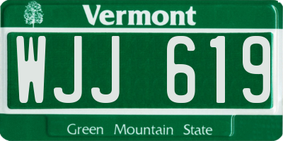 VT license plate WJJ619