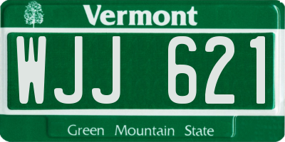 VT license plate WJJ621