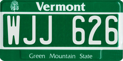 VT license plate WJJ626