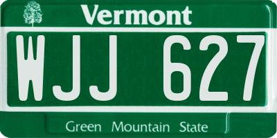 VT license plate WJJ627