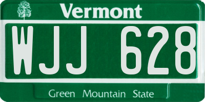 VT license plate WJJ628