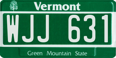 VT license plate WJJ631