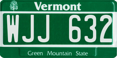 VT license plate WJJ632