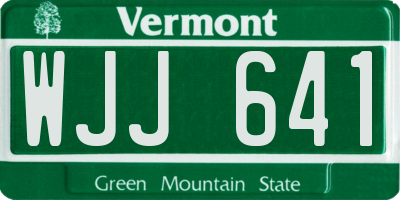 VT license plate WJJ641