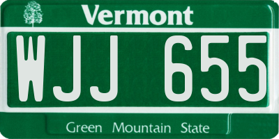 VT license plate WJJ655