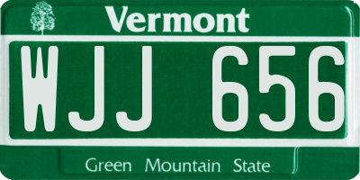 VT license plate WJJ656