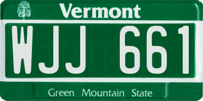 VT license plate WJJ661