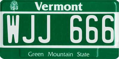 VT license plate WJJ666