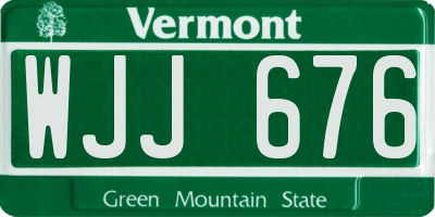 VT license plate WJJ676