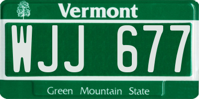 VT license plate WJJ677