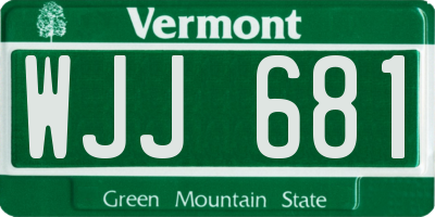 VT license plate WJJ681
