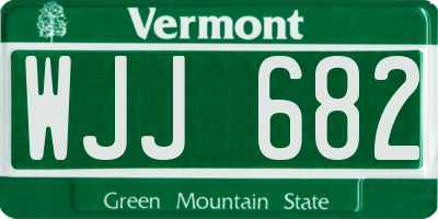 VT license plate WJJ682