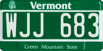 VT license plate WJJ683