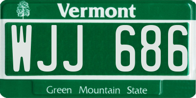 VT license plate WJJ686