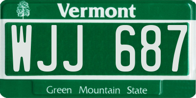 VT license plate WJJ687