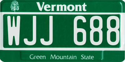 VT license plate WJJ688