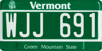 VT license plate WJJ691