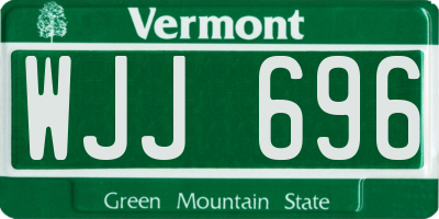 VT license plate WJJ696