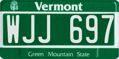 VT license plate WJJ697