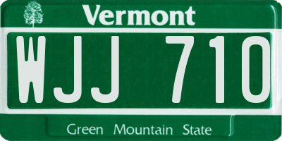 VT license plate WJJ710