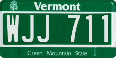 VT license plate WJJ711