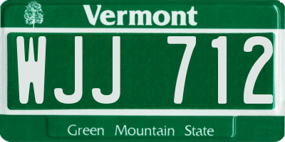 VT license plate WJJ712