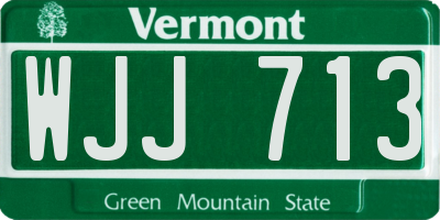 VT license plate WJJ713