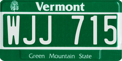 VT license plate WJJ715