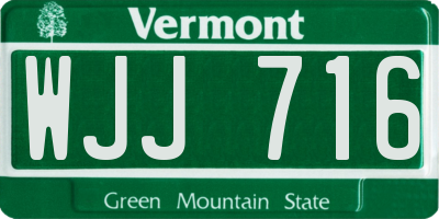VT license plate WJJ716