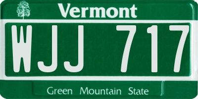 VT license plate WJJ717