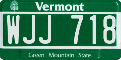 VT license plate WJJ718