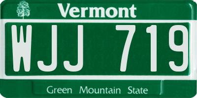VT license plate WJJ719