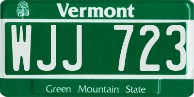 VT license plate WJJ723