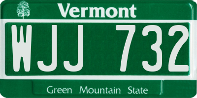 VT license plate WJJ732