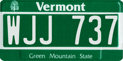 VT license plate WJJ737