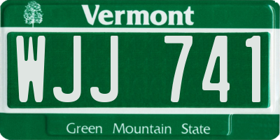 VT license plate WJJ741