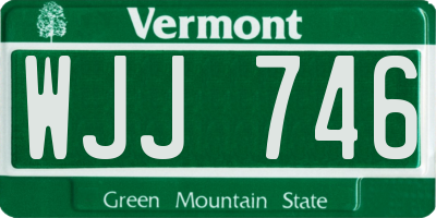 VT license plate WJJ746