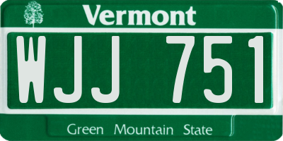 VT license plate WJJ751